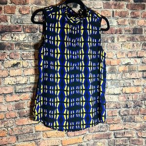 Dalia black, yellow, and blue tank top - polyester